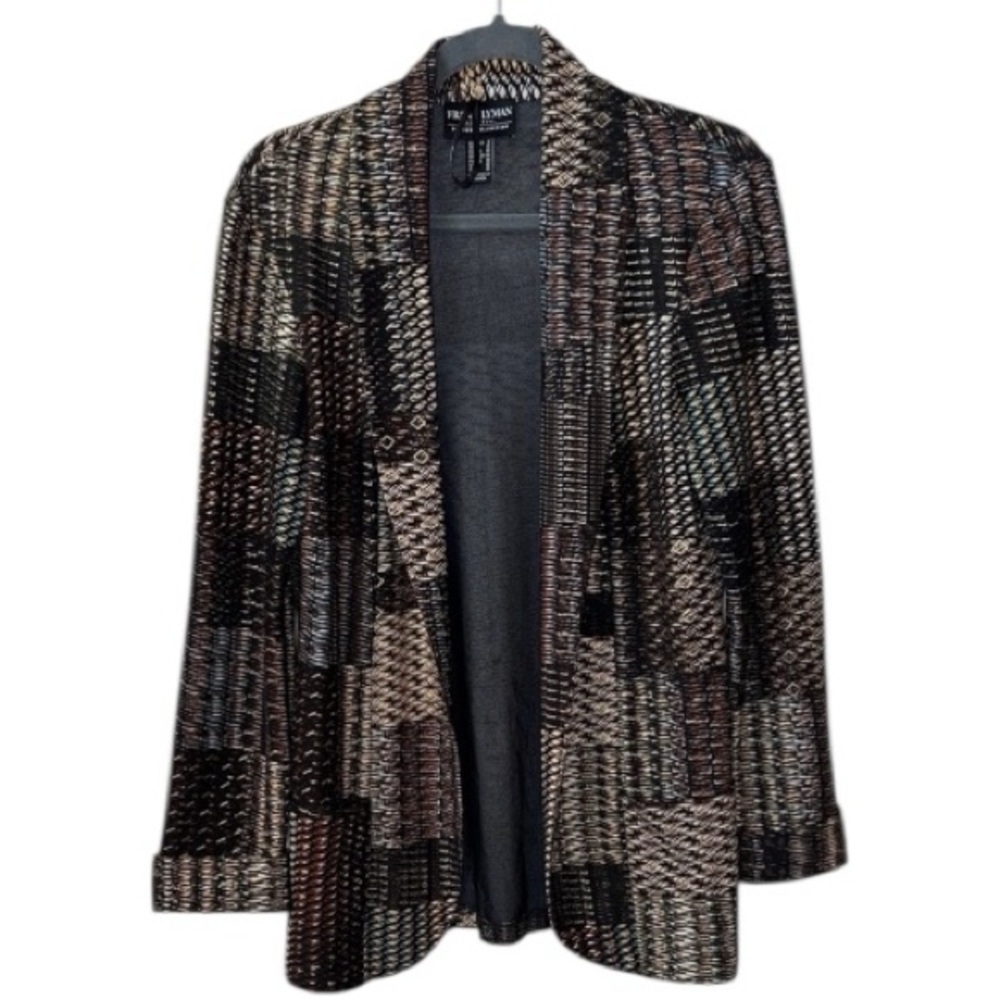 Frank Lyman Design Black and Brown Cardigan Size 8